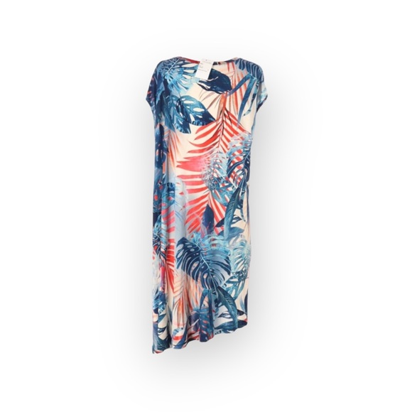 new JPG Jean Paul Gaultier Fuzzi ⚤ Asymmetrical Silk Dress ⚤ Zaffiro Leaf Print - Picture 13 of 16